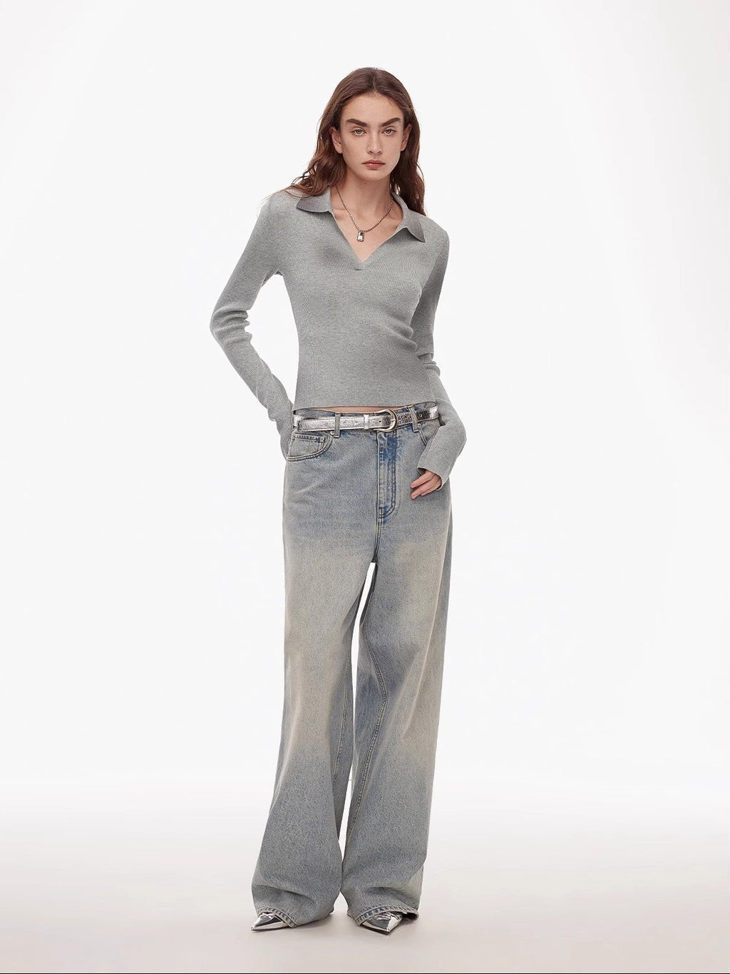 FIRELADY FUR | Women's Merino Cotton & Wool Blend Polo Sweater