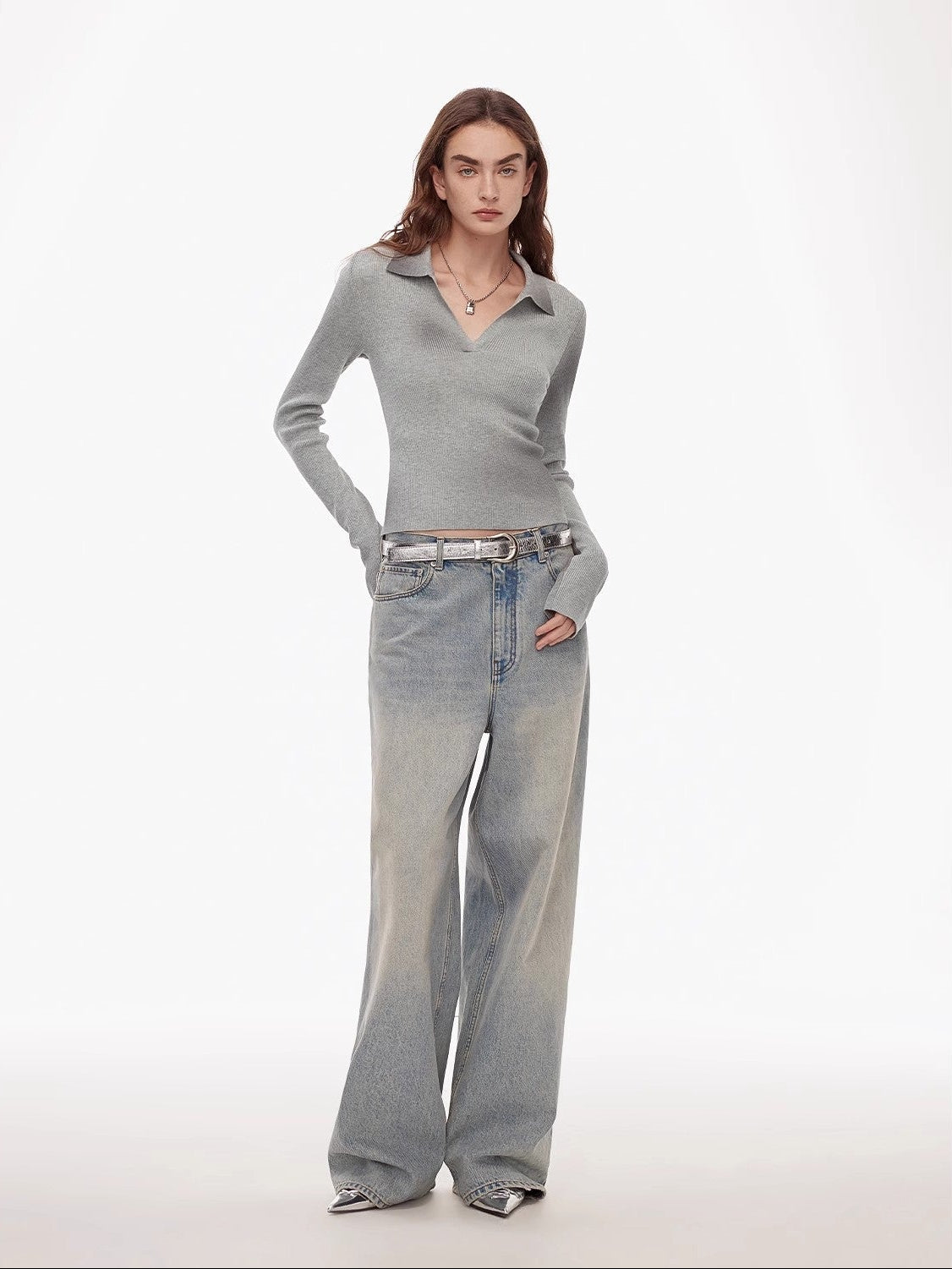 FIRELADY FUR | Women's Merino Cotton & Wool Blend Polo Sweater