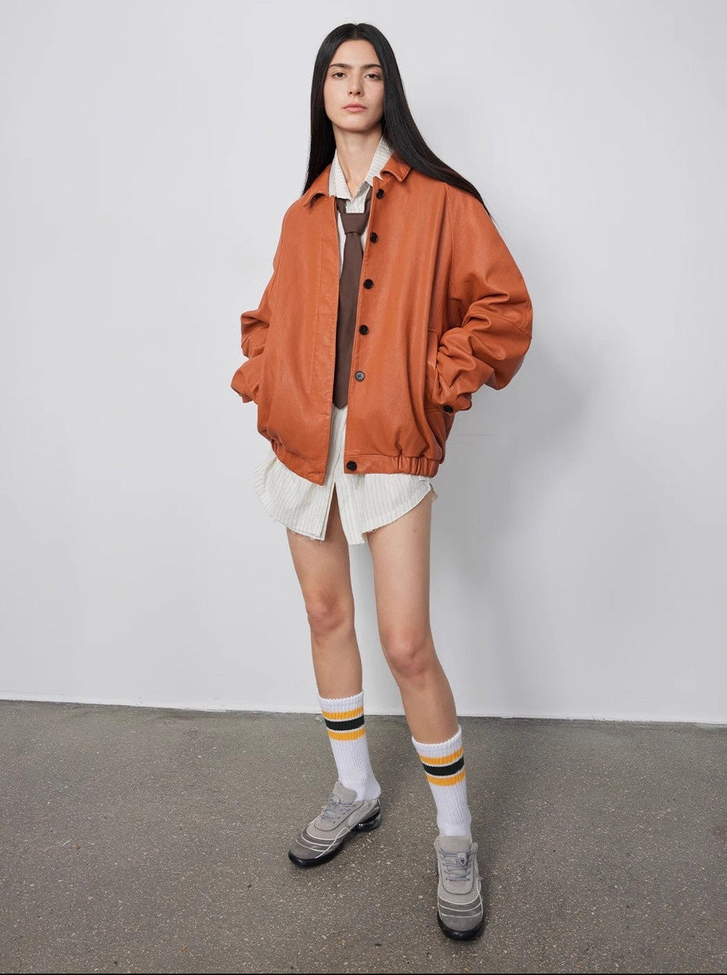 FIRELADY FUR | Women's Waxed Orange Sheep Leather Jacket