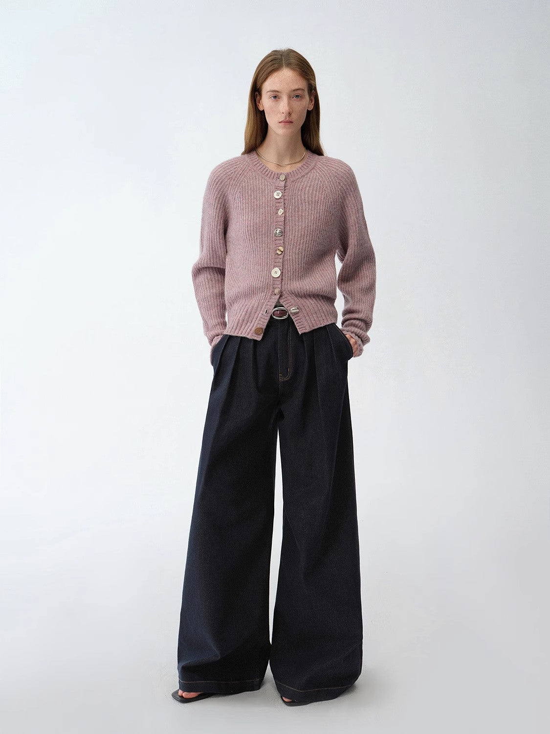FIRELADY FUR | Women's Pleated Wide Leg Denim Pants