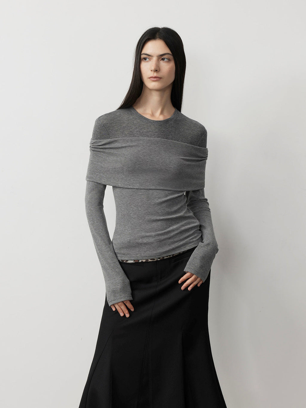 FIRELADY FUR | Women's Tencel & Wool Blend Faux Two-Piece Top