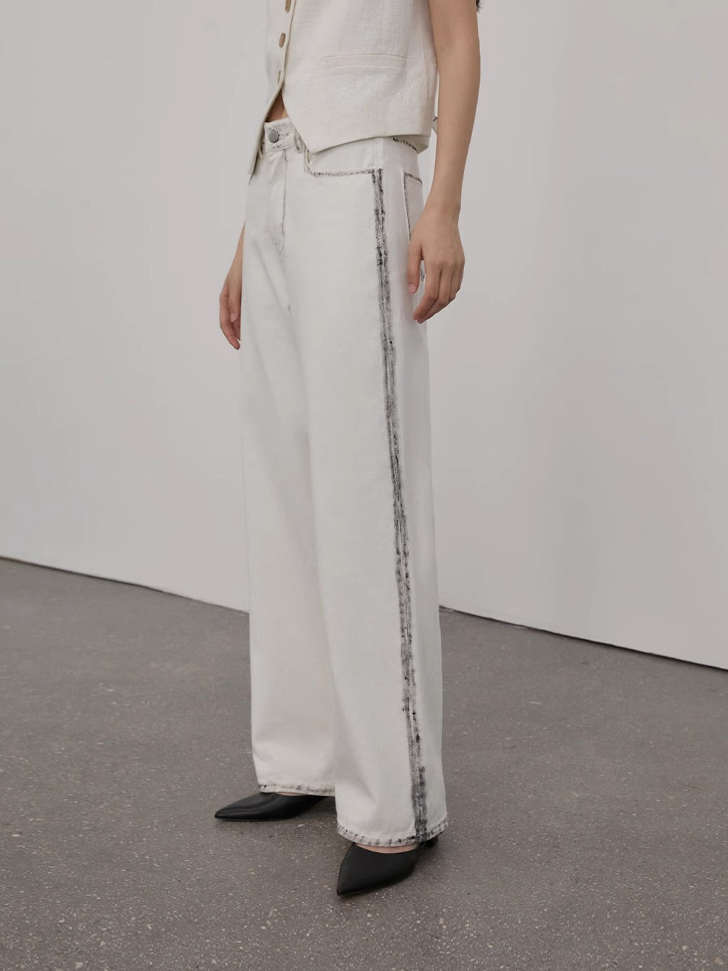 PREMIUM STYLE CO. LTD. | Women's White Cotton Wide-Leg Pants