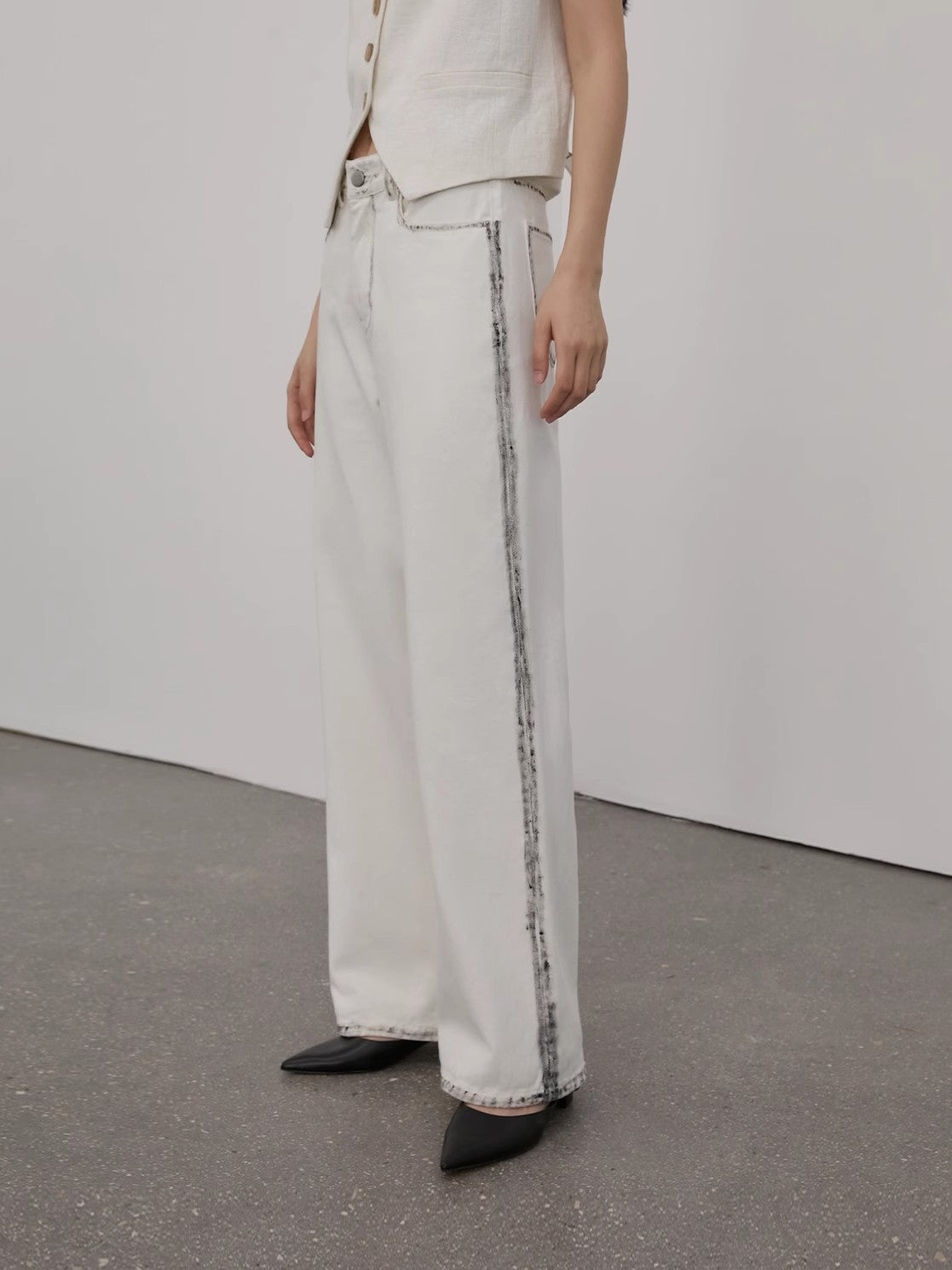 PREMIUM STYLE CO. LTD. | Women's White Cotton Wide-Leg Pants