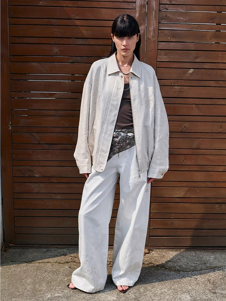 Women's Linen Jacket | Beaded Embroidery