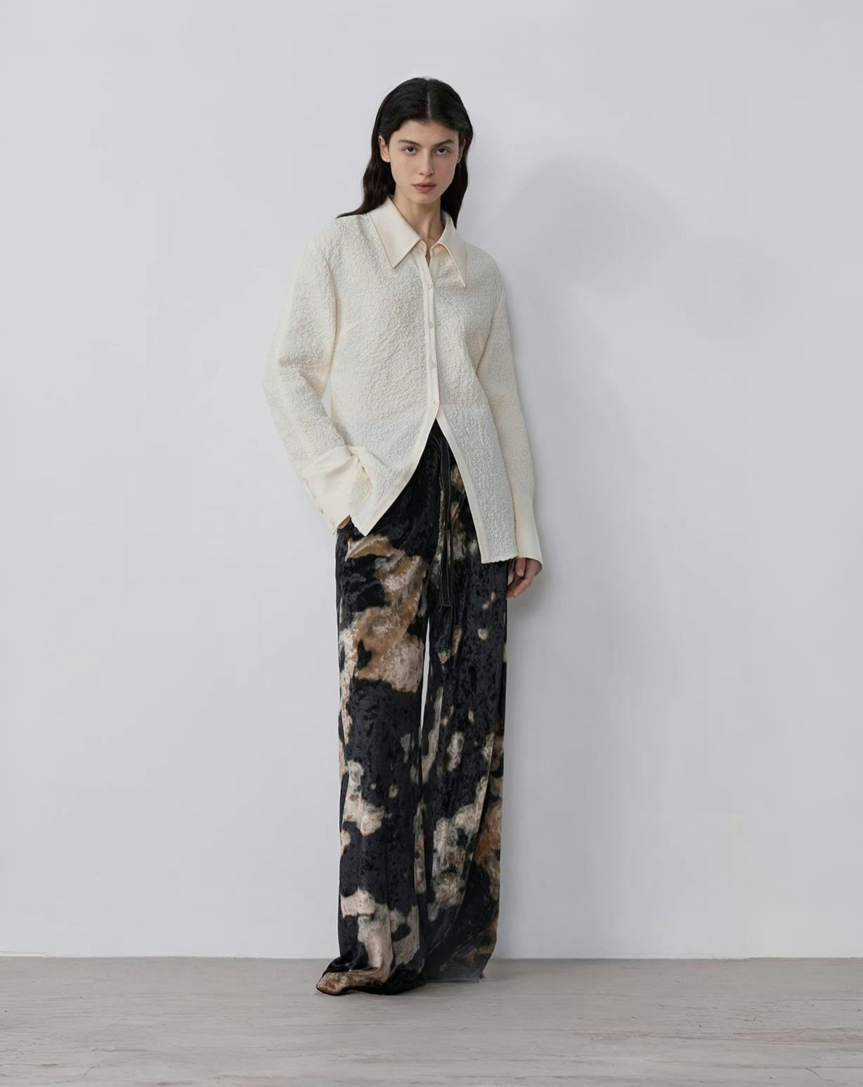 FIRELADY FUR | Women's Retro Embossed Bubble Cotton Shirt