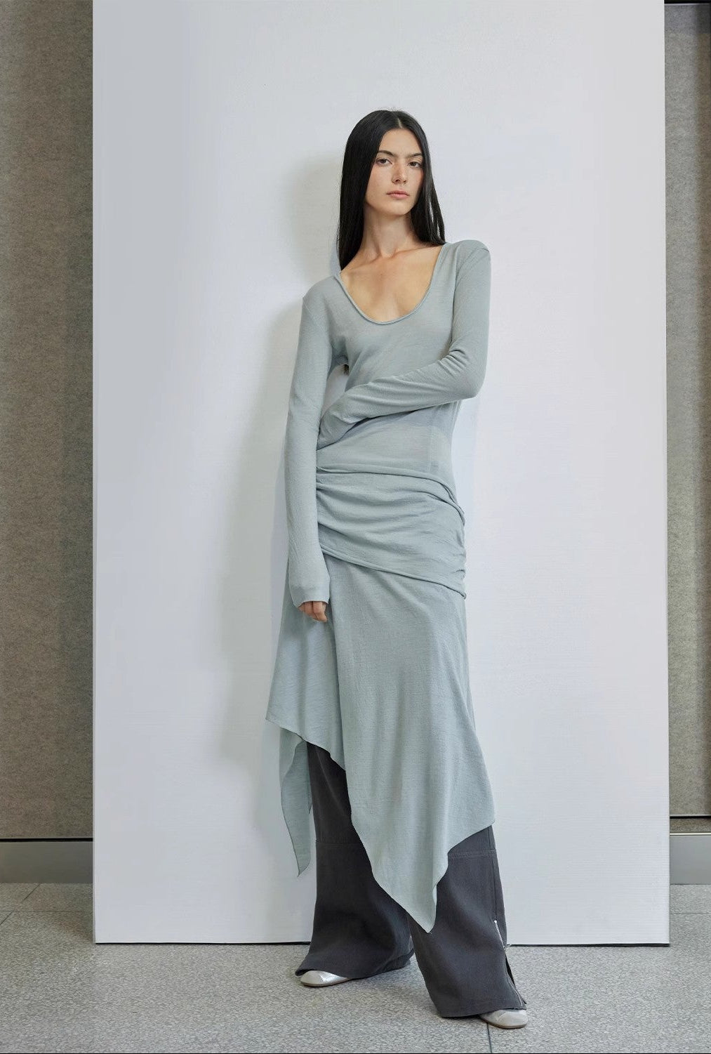 FIRELADY FUR | Women's Wool Dress w/ Irregular Hem