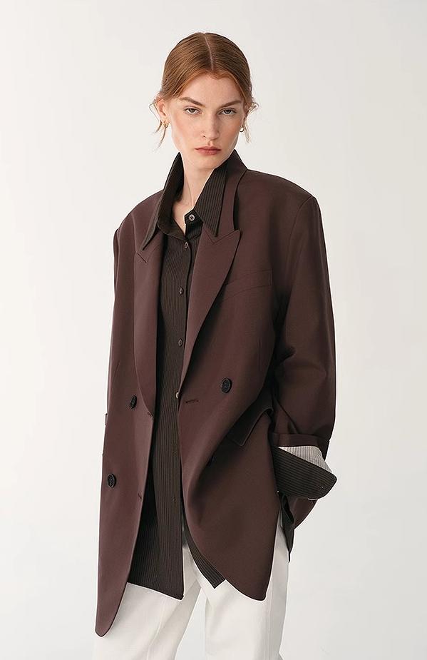 FIRELADY FUR | Women's High-Density Fine Silk & Wool Blend Suit Jacket