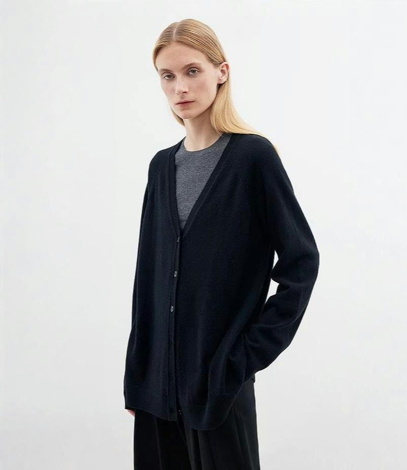 FIRELADY FUR | Women's Loose Wool V-Neck Cardigan
