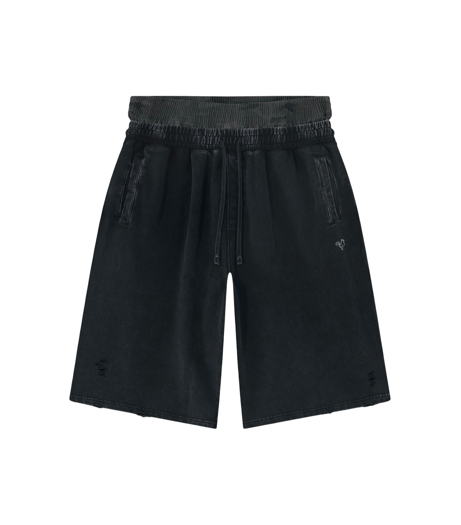 Gallo Jean | Vintage Wash Distressed Wide Leg Shorts