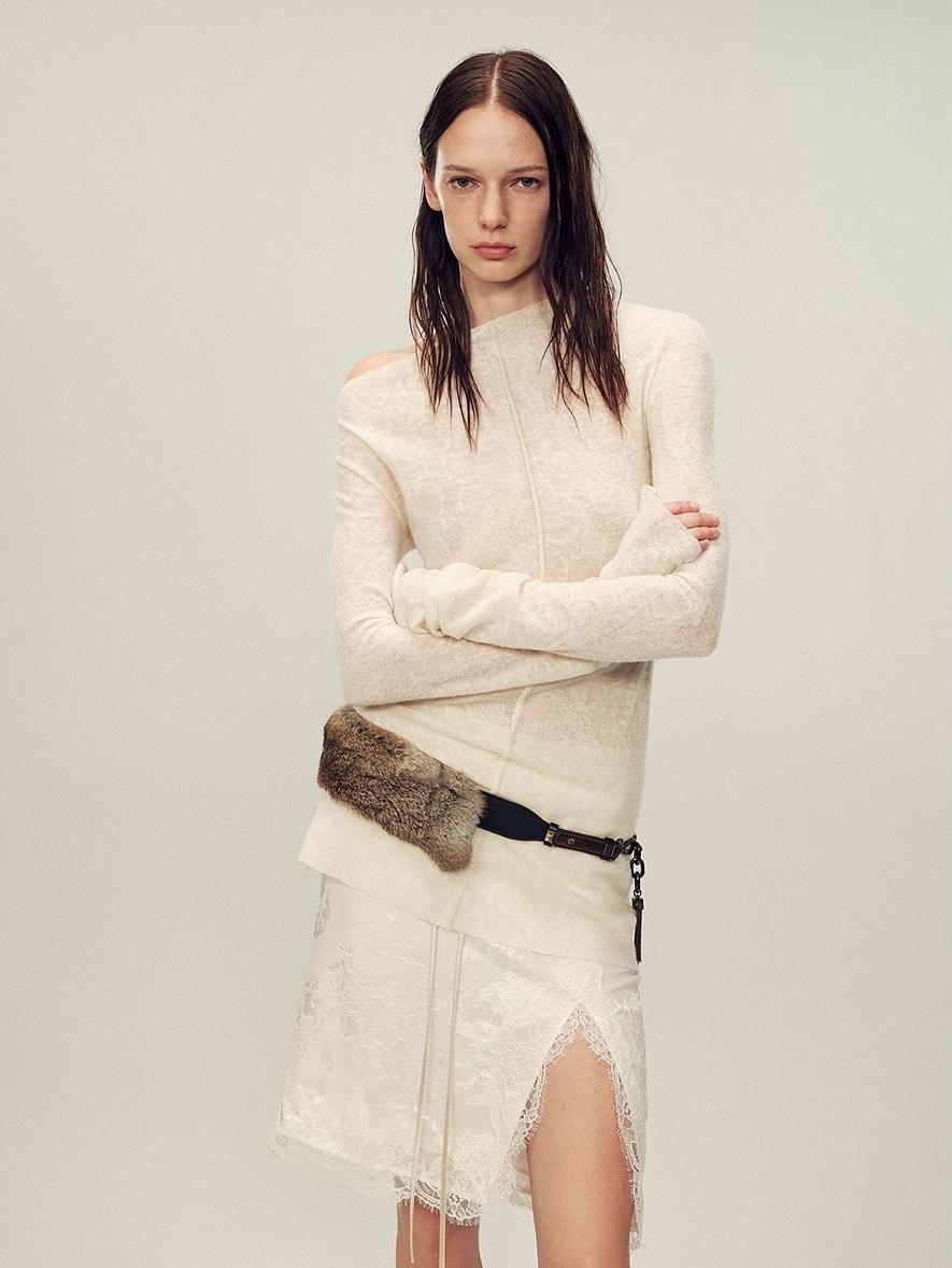 FIRELADY FUR | Women's Wool Blend Jacquard Knit Shirt