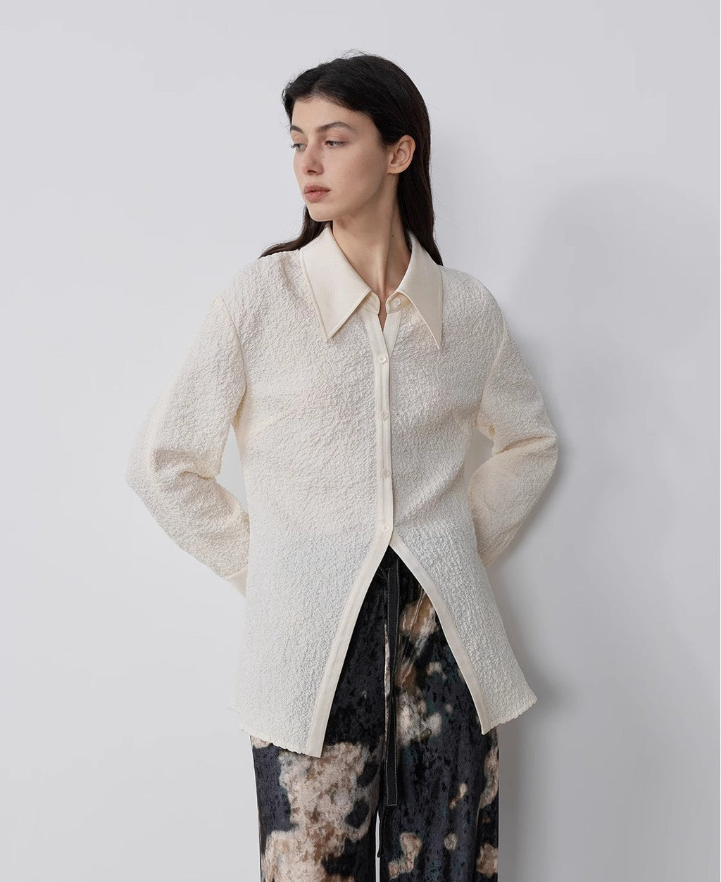 FIRELADY FUR | Women's Retro Embossed Bubble Cotton Shirt