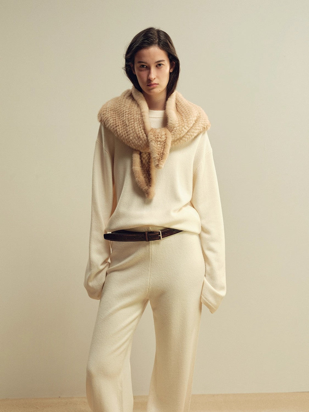 FIRELADY FUR | Women’s Woven Mink Triangle Scarf