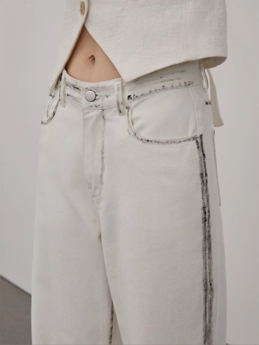 PREMIUM STYLE CO. LTD. | Women's White Cotton Wide-Leg Pants