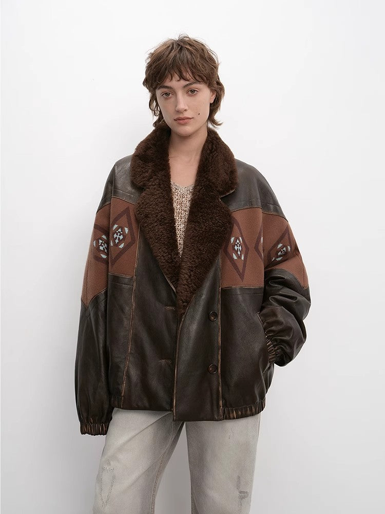 FIRELADY FUR | Women's Suede Sheep Leather Down Parka