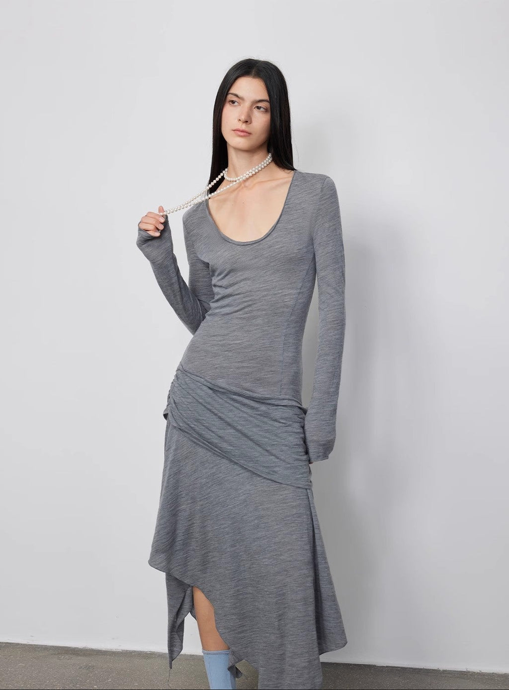 FIRELADY FUR | Women's Wool Dress w/ Irregular Hem