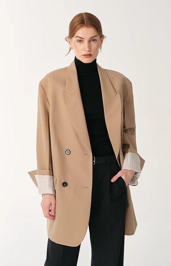 FIRELADY FUR | Women's High-Density Fine Silk & Wool Blend Suit Jacket