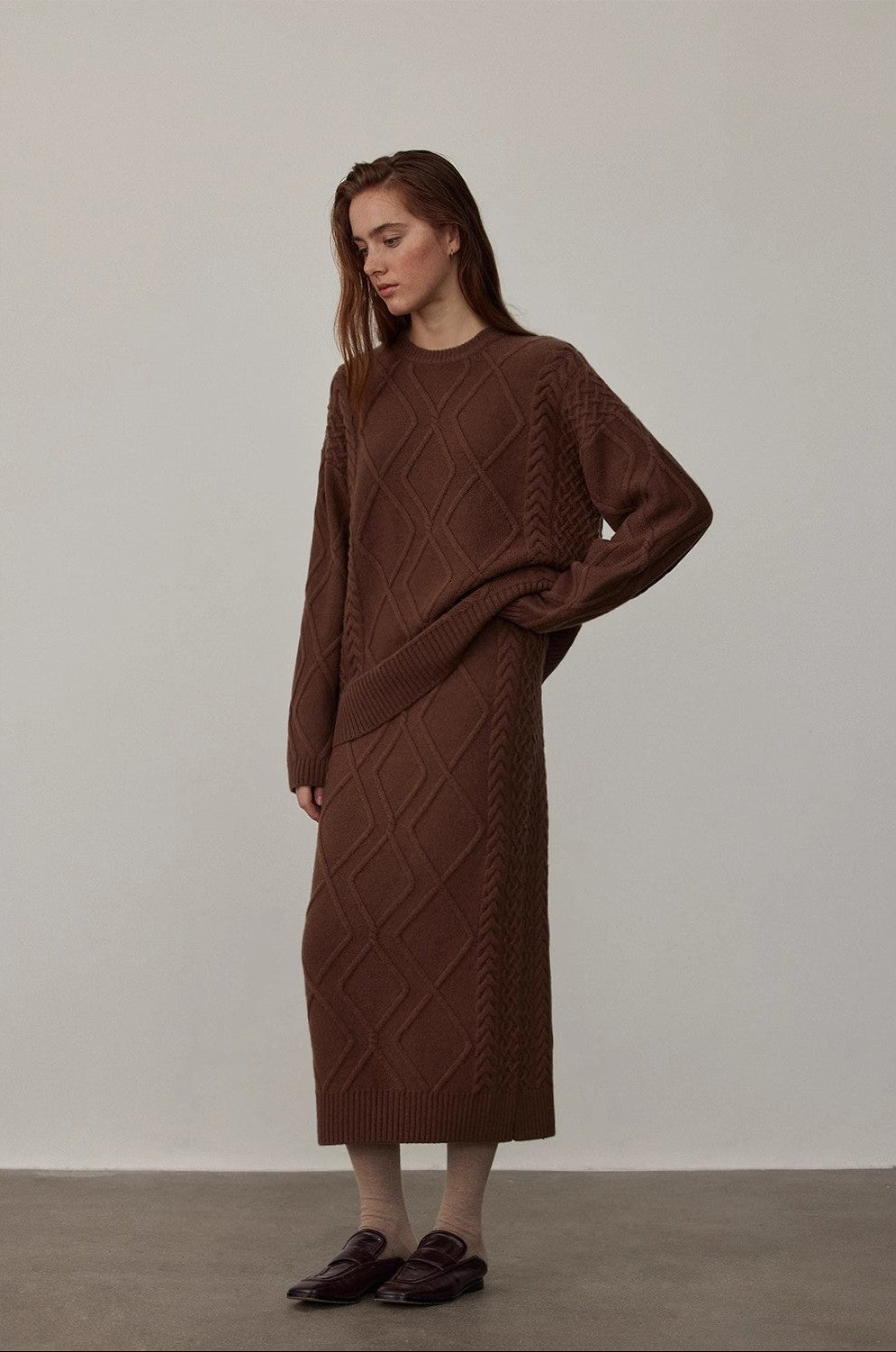 Women's Merino Wool Cable Skirt | Rosen Maiden