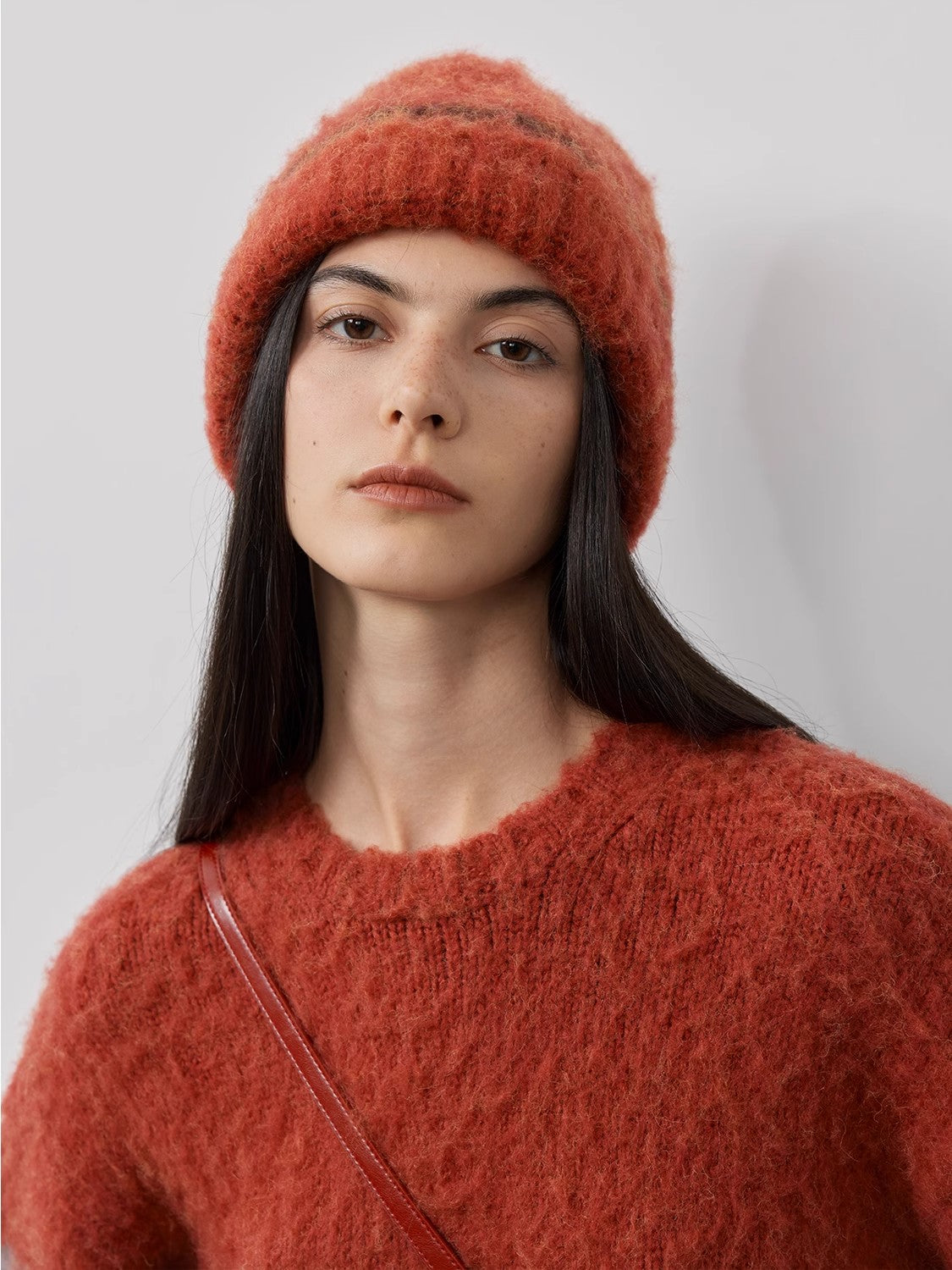 FIRELADY FUR | Women's Mohair Wool Blend Colorblock Hat & Scarf Set