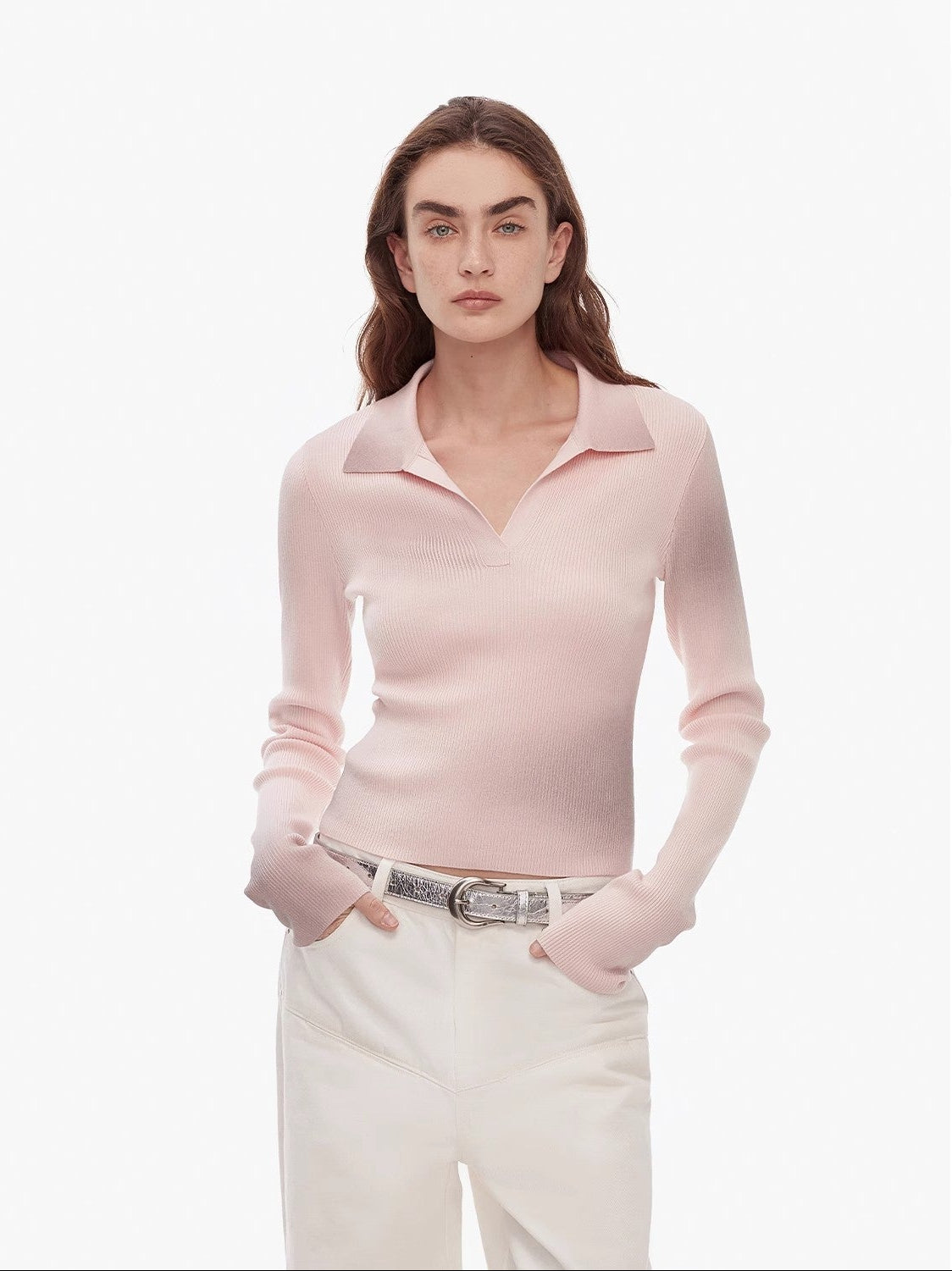 FIRELADY FUR | Women's Merino Cotton & Wool Blend Polo Sweater