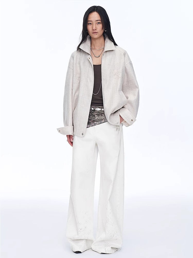 Women's Linen Jacket | Beaded Embroidery