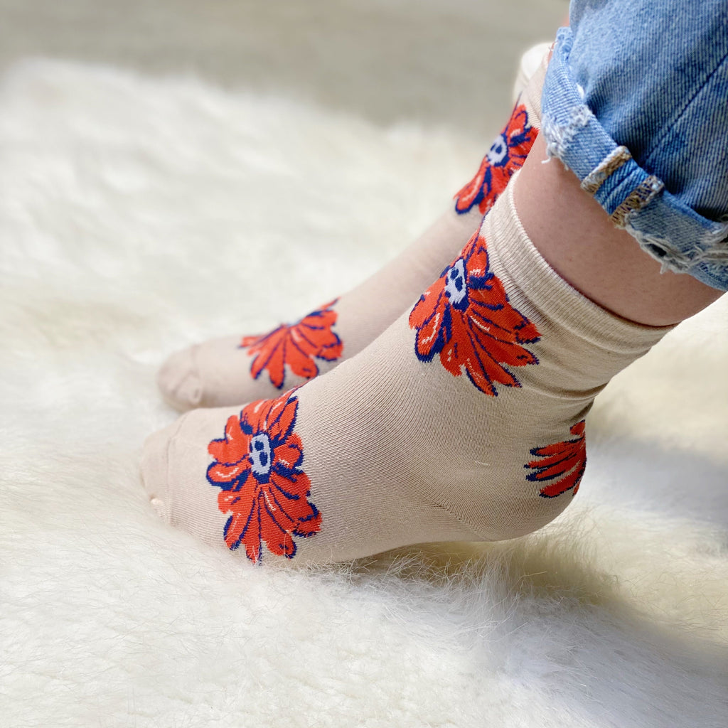 Ellison + Young | Women's Big Flower Socks (Set of 3 Pairs)