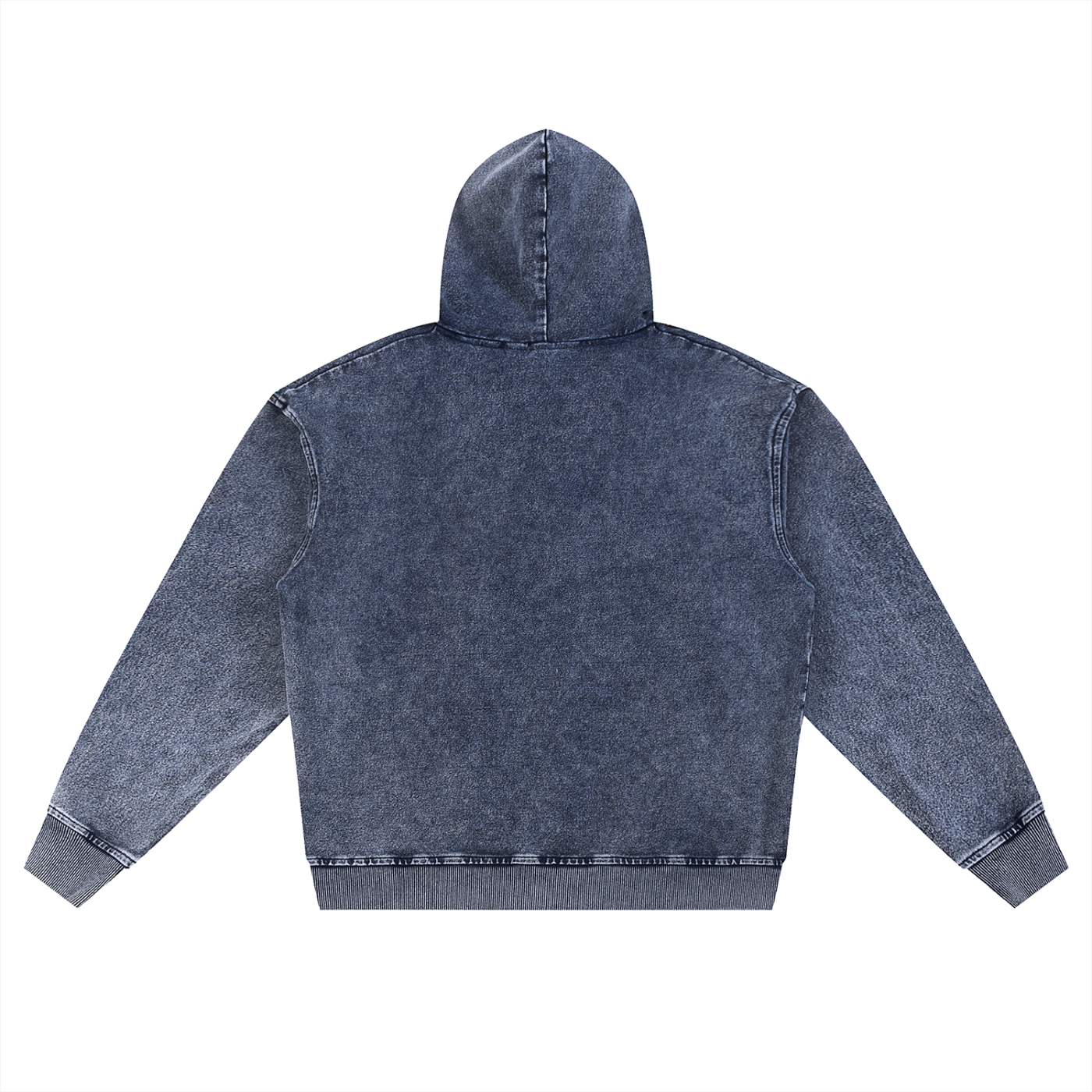 GALLO JEAN | Snow Washed Oversized Cotton Blend Zip-Up Hoodie