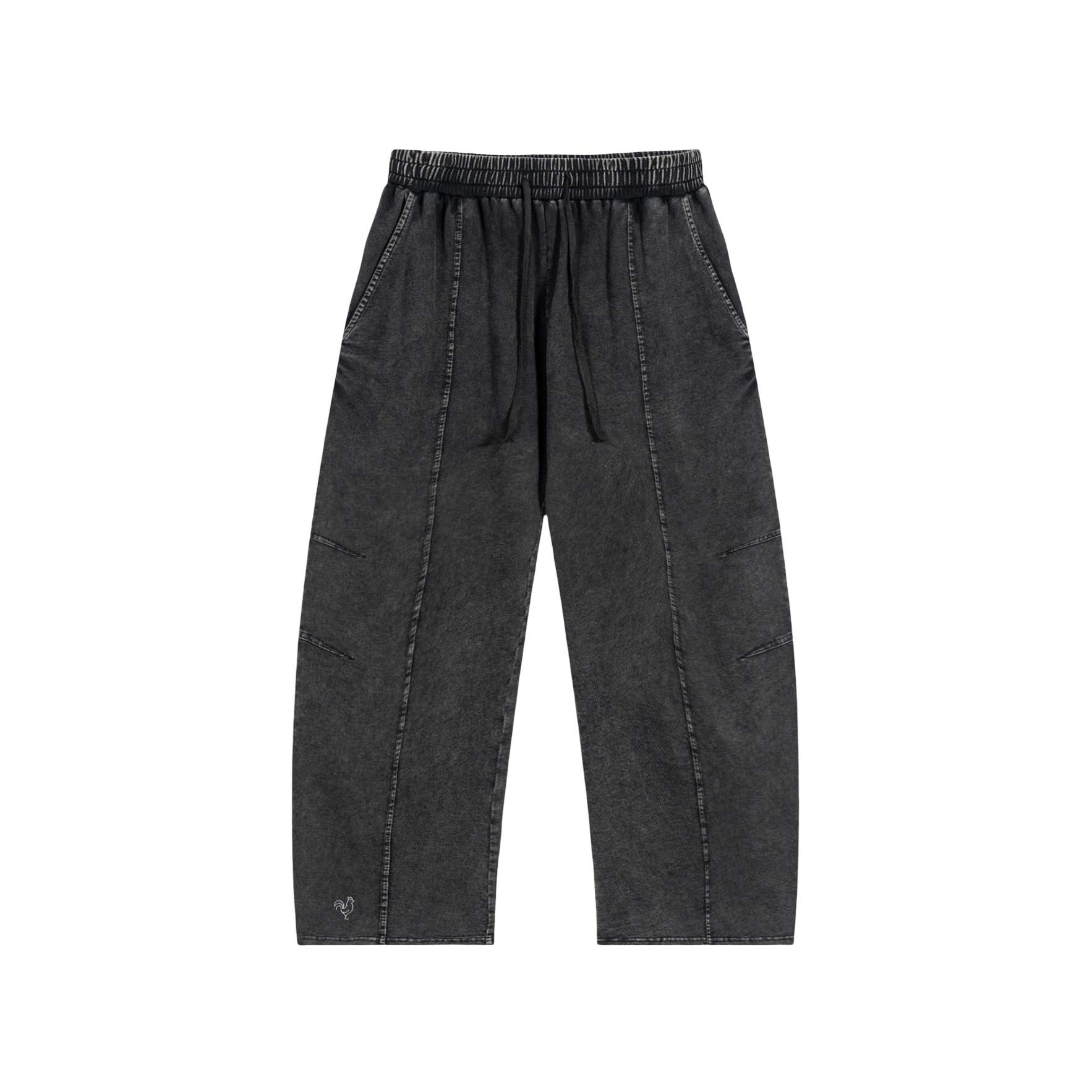 Gallo Jean | Black Snow Wash Drawstring Cotton Pants