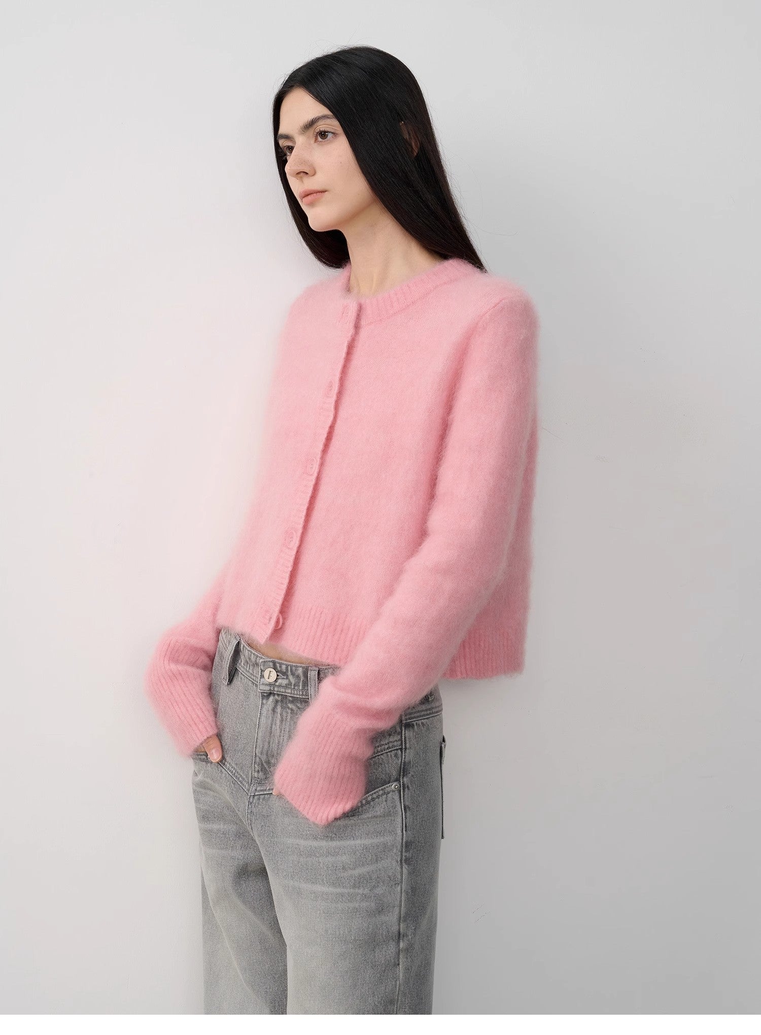 PREMIUM STYLE CO. LTD. | Women's Mohair Blend Knit Cardigan