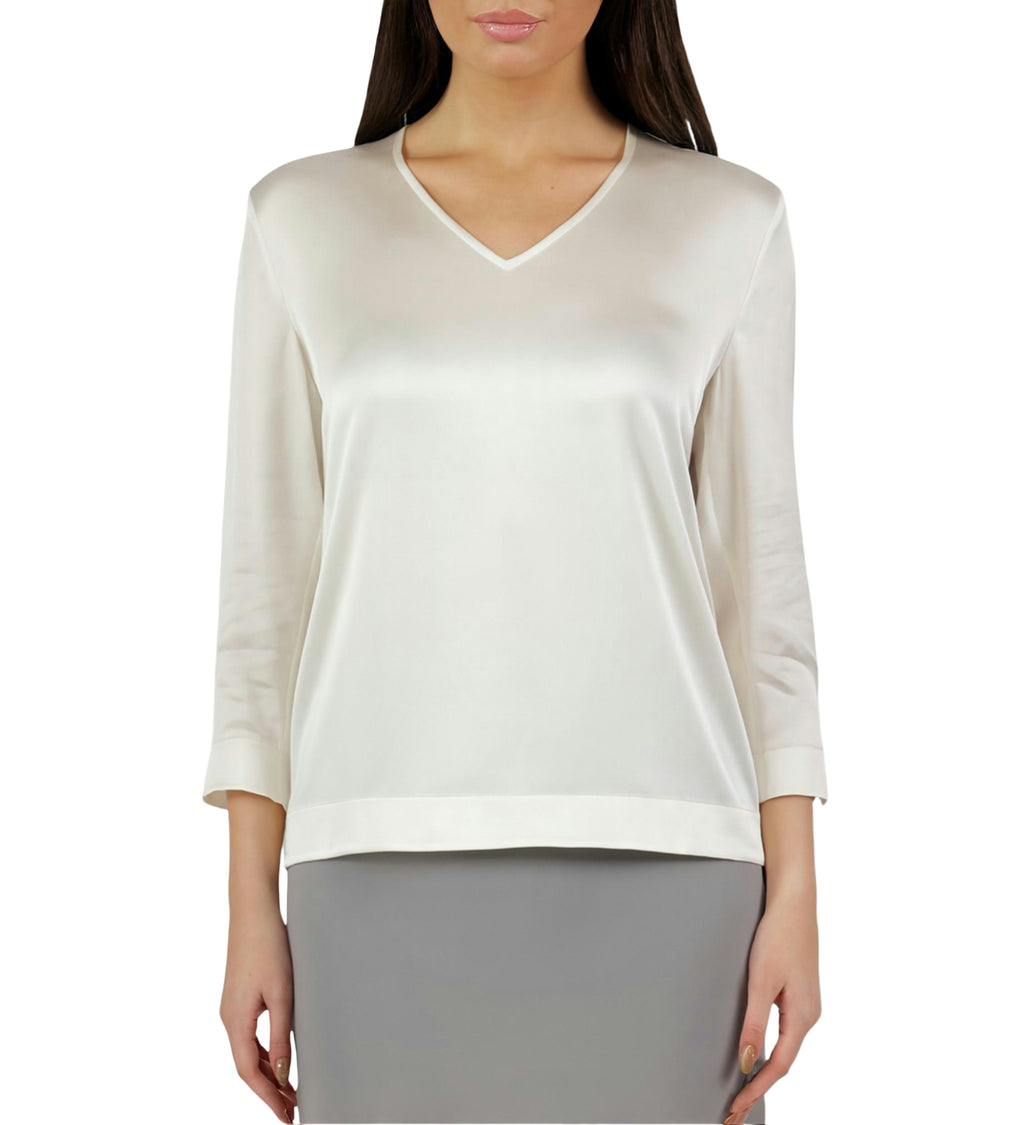 Tema Moda | Women's White Silk Blouse "Como"