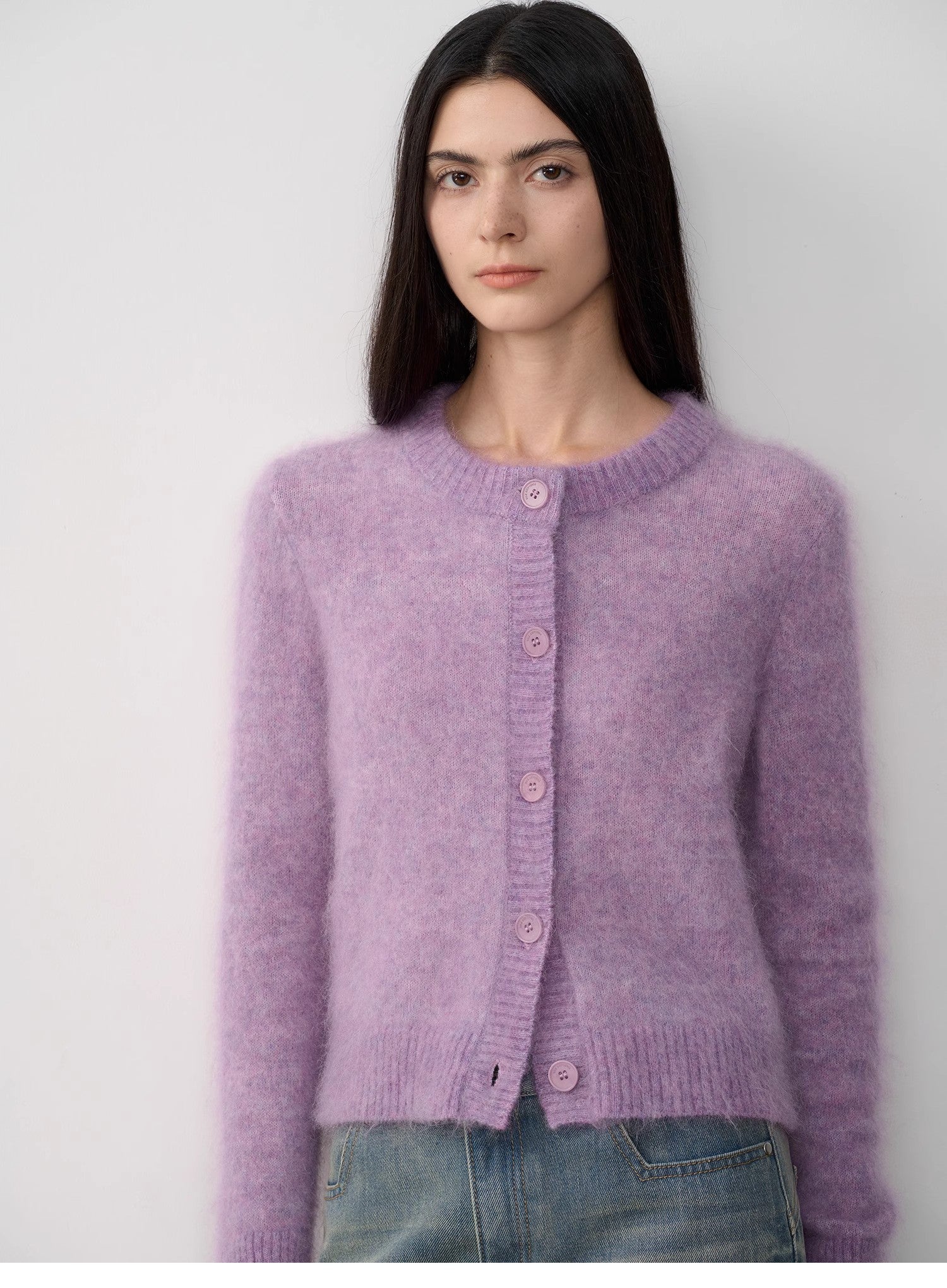 PREMIUM STYLE CO. LTD. | Women's Mohair Blend Knit Cardigan
