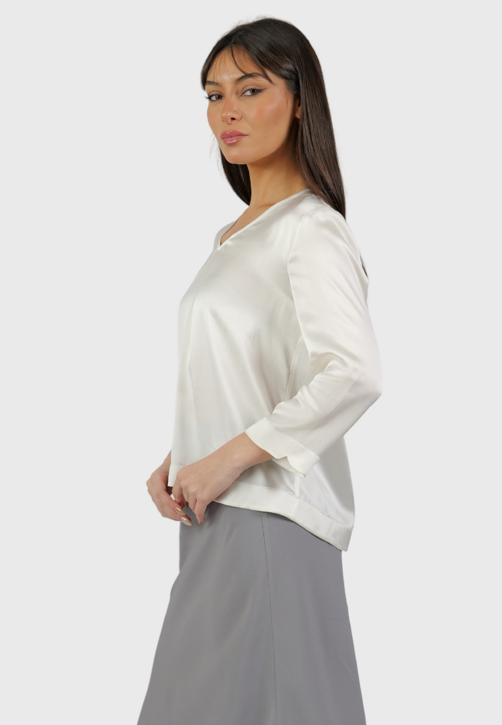 Tema Moda | Women's White Silk Blouse "Como"