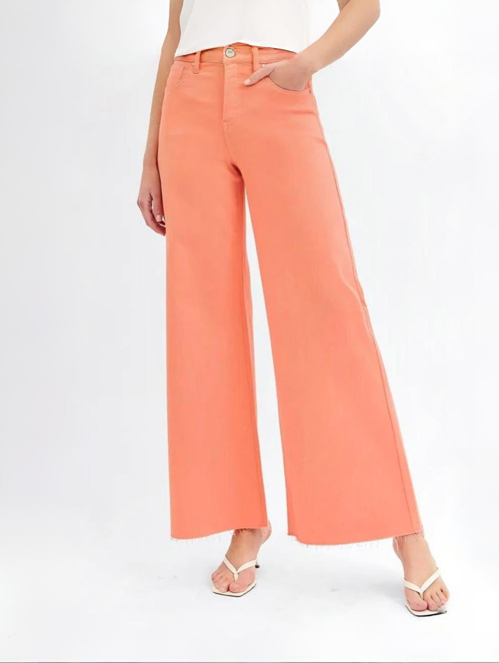 RISEN | Women's High Rise Wide Leg Palazzo Jeans