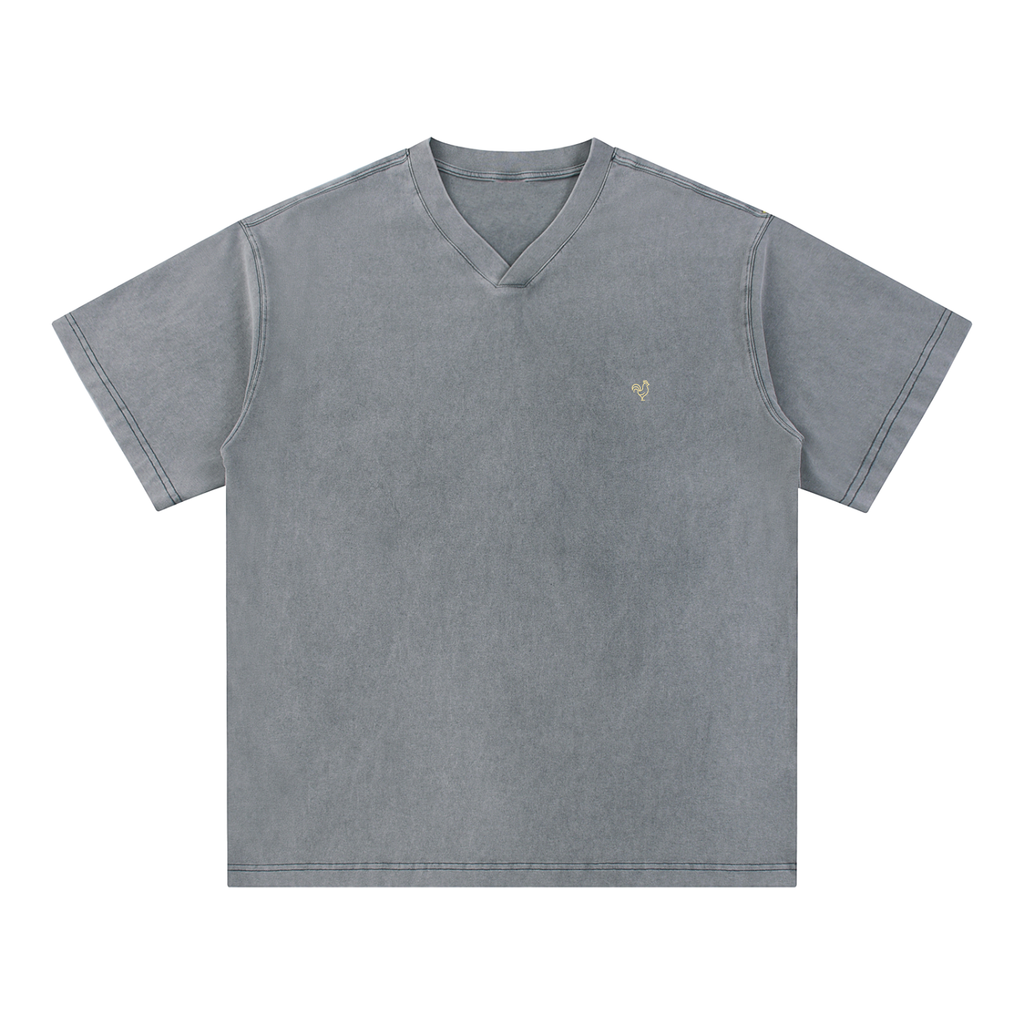 Cotton V-Neck T-shirt | Snow Washed