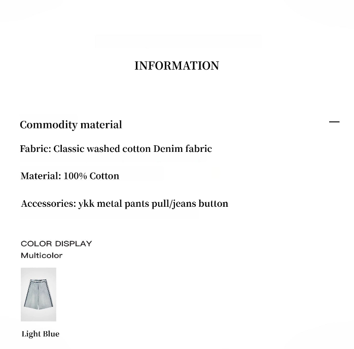 PREMIUM STYLE CO. LTD. | Women's Denim Culottes