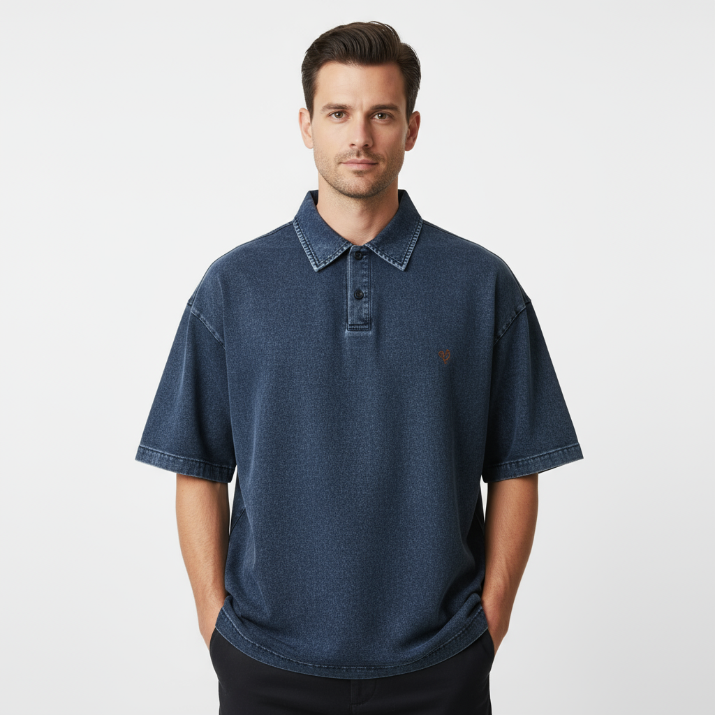 Cotton Polo T-shirt | Snow Washed