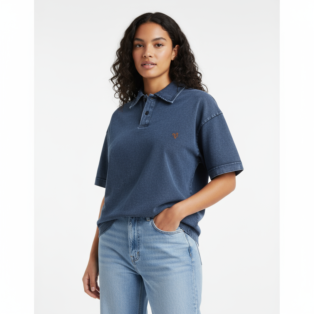 Cotton Polo T-shirt | Snow Washed