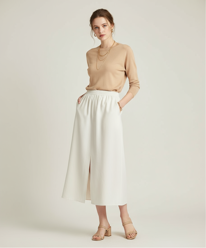 Women's Cotton Skirt | Front Slit
