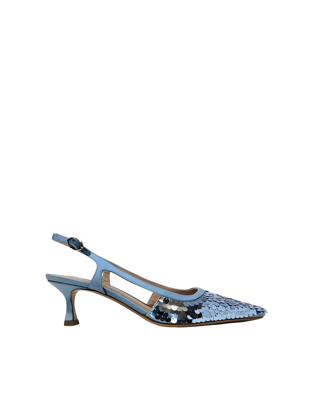 Madison Maison | Blue Sequin Snip Toe Slingback Heel [Roberto Festa]