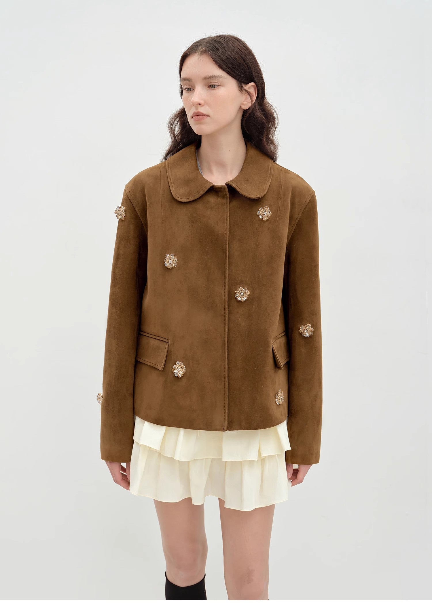 FIRELADY FUR | Women's Sheep Leather Jacket w/ Beading