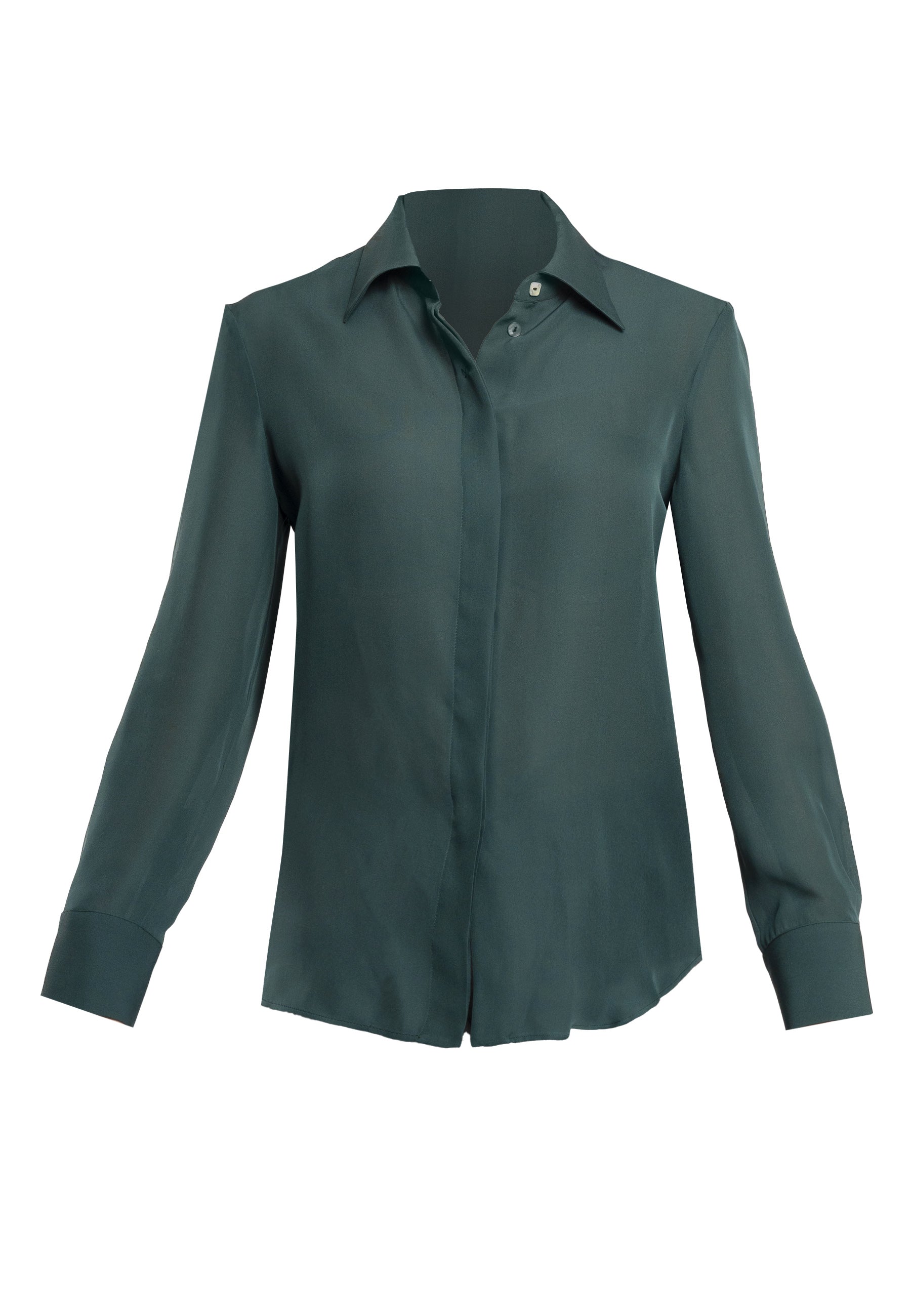 Tema Moda | Women's Silk Deep Green Blouse