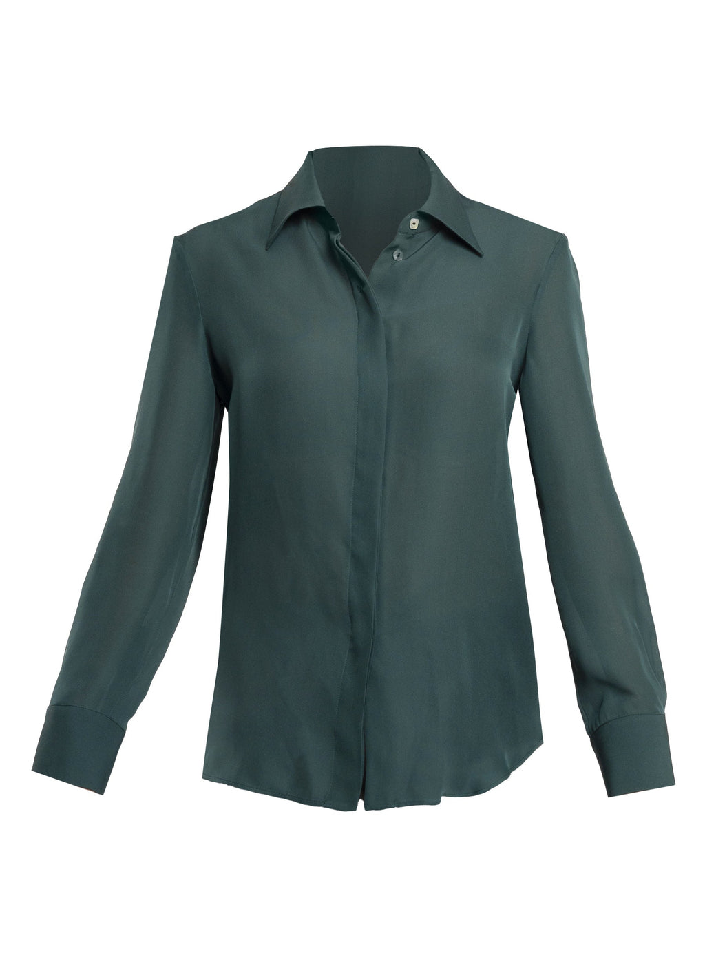 Tema Moda | Women's Silk Deep Green Blouse
