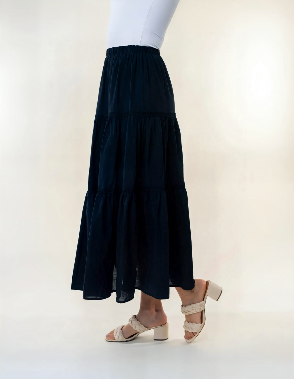 Women's Cotton Maxi Skirt | Tiered