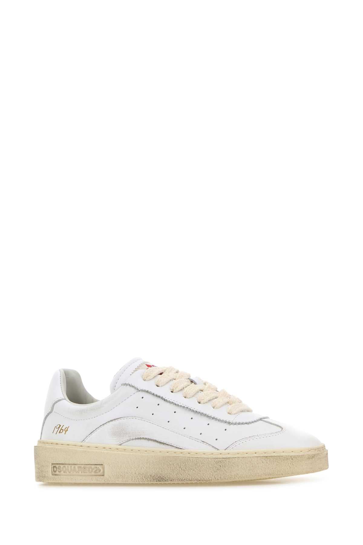 Dsquared | Women's White Leather Rider Sneakers