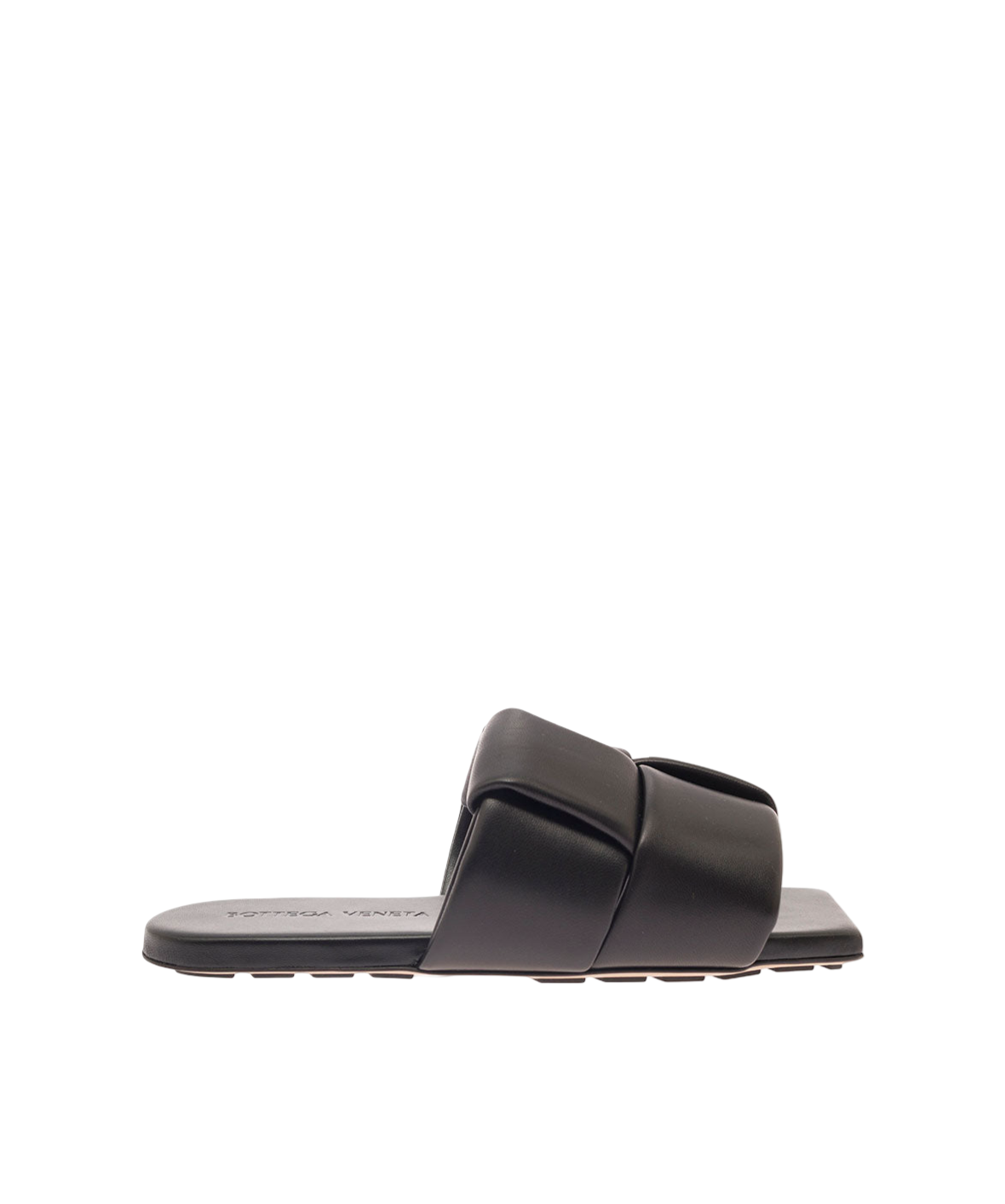 Bottega Veneta | Women's Black Leather Mules With Padded Intreccio Band