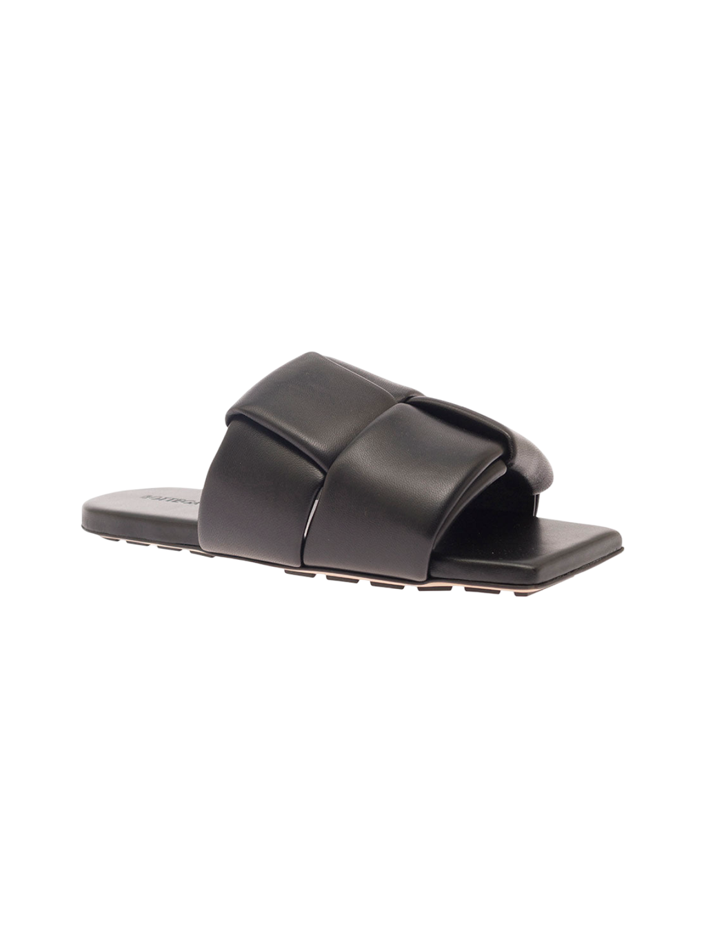 Bottega Veneta | Women's Black Leather Mules With Padded Intreccio Band