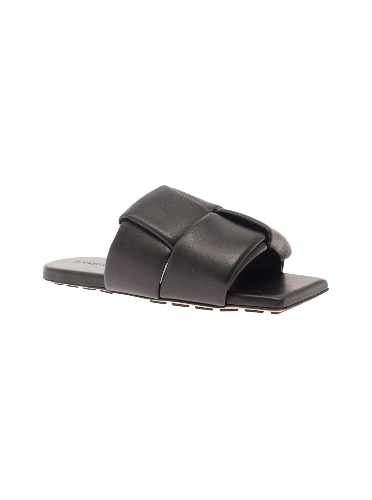 Bottega Veneta | Women's Black Leather Mules With Padded Intreccio Band