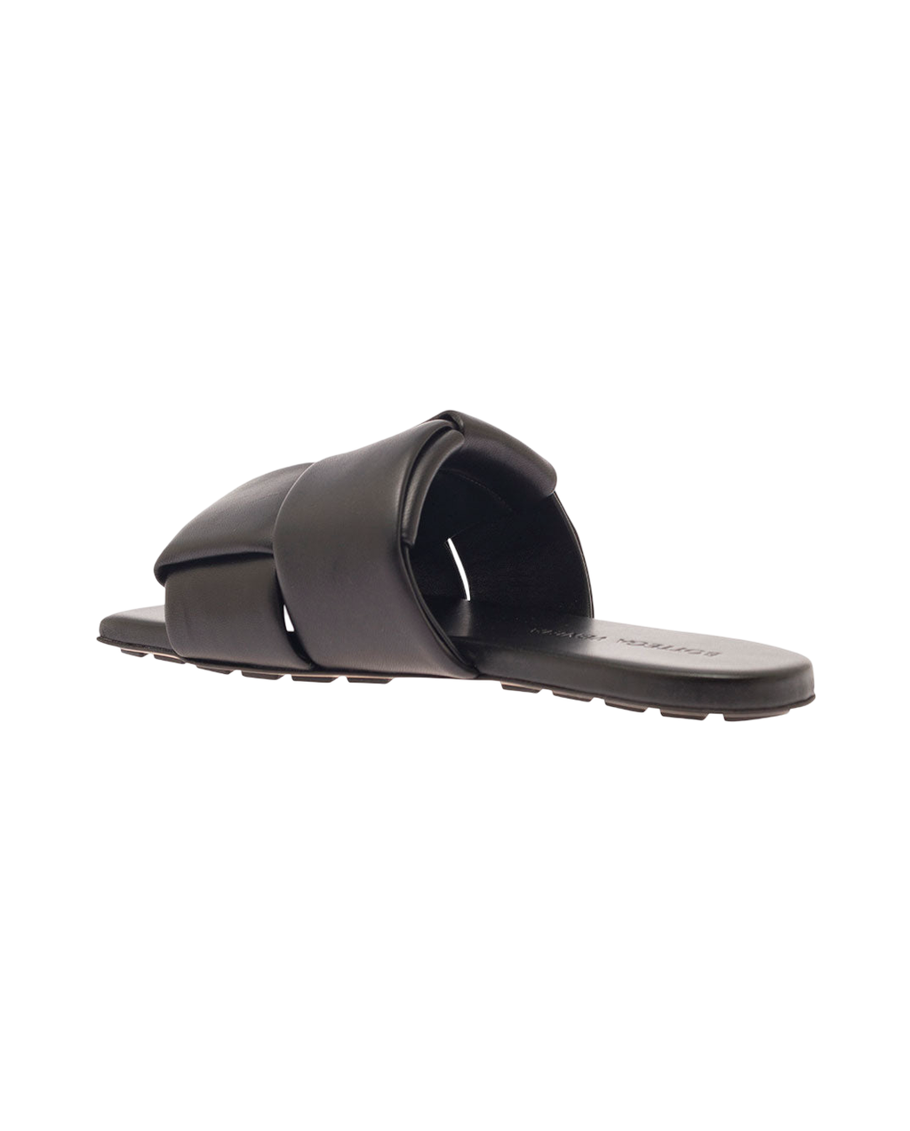 Bottega Veneta | Women's Black Leather Mules With Padded Intreccio Band