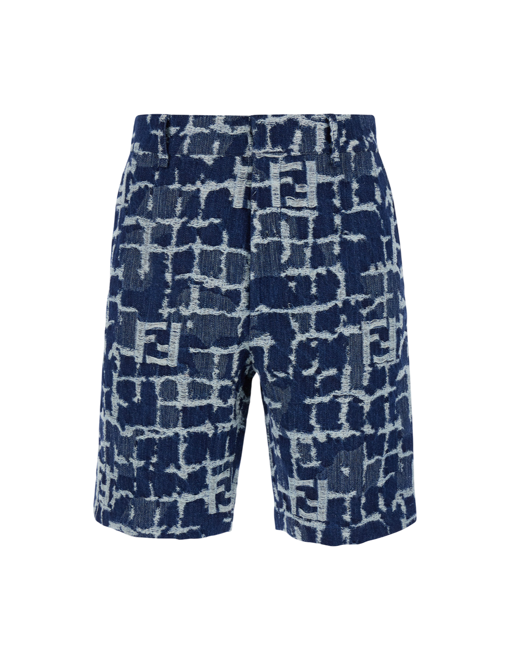 Fendi | Men's Blue Bermuda Shorts With FF Print