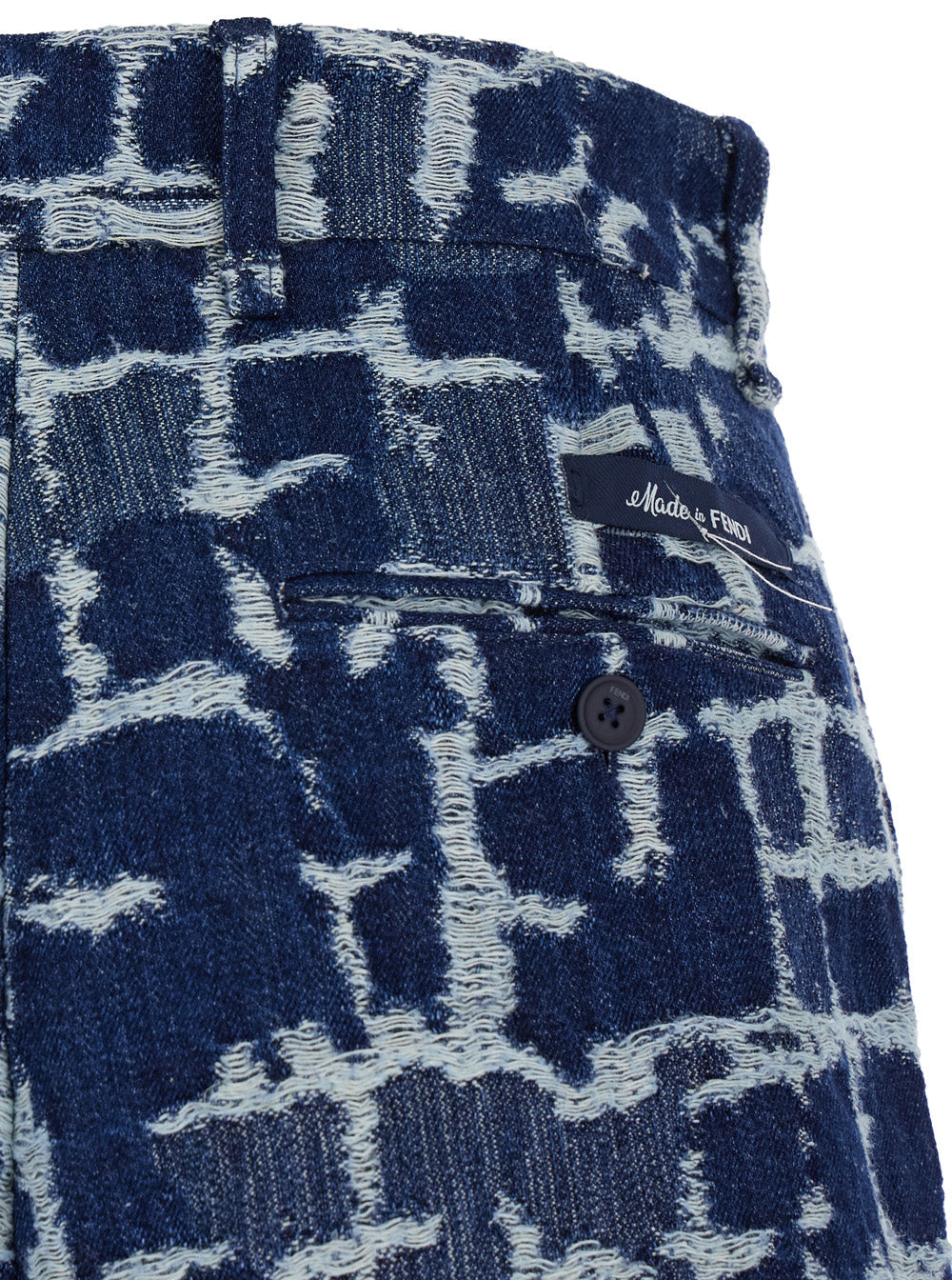 Fendi | Men's Blue Bermuda Shorts With FF Print