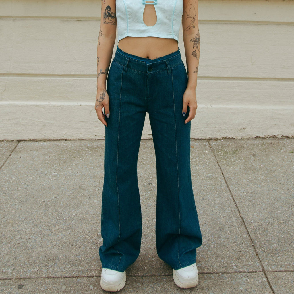 DAWANG | Laba Patch Denim Flared Jeans
